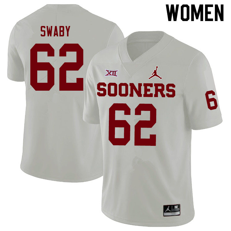 Women #62 David Swaby Oklahoma Sooners Jordan Brand College Football Jerseys Sale-White